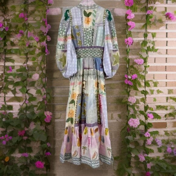 Boutique Patchwork Maxi Dress NWT Similar to Alemais- This looks like Alemais - Picture 2 of 5